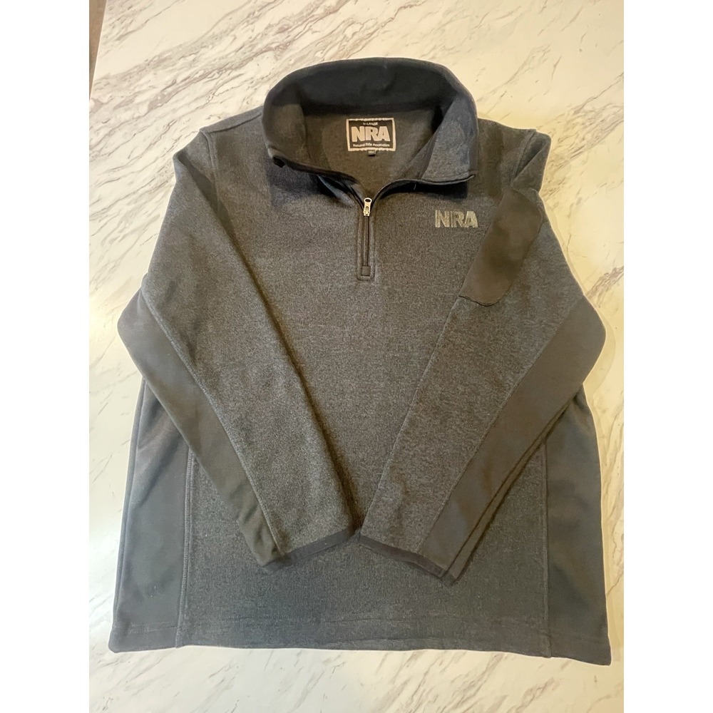 NRA National Rifle Association Men's Black Fleece Lined 1/4 Zip Jacket Size XL
